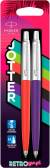 Stylo bille "Jotter Retro Wave" set de 2 pièces - Neon Pink/Neon Purple (Blister