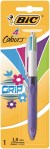 Stylo bille 4 couleurs "Grip" moyen 1.0mm, set de 1 pièce - Fashion (Blister)