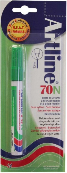 Marqueur permanent "70N" pointe conique, 1.5mm - Vert (Blister)