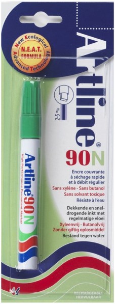 Permanente Marker "90N" schuine punt, 2.0-5.0mm - Groen (Blister)