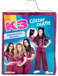 Verkleedpakje "K3" 3-5 jaar, maat 116 - Glitter