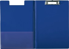 Plaque à pince A4 avec couverture, en carton recouvert d'un film PP - Bleu