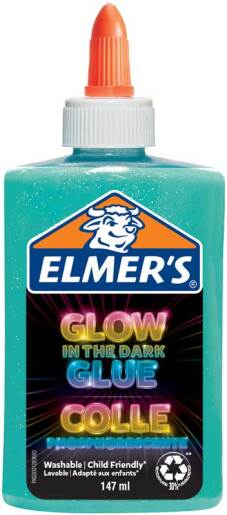Colle liquide "Glow In The Dark" 147ml, génial pour le slime - Bleu