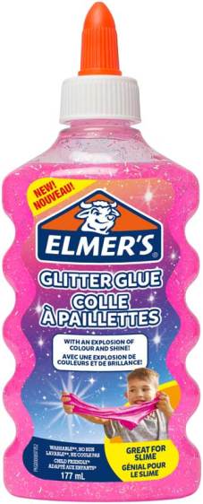 Vloeibare lijm "Glitter" 177ml, ideaal voor slijm - Roze