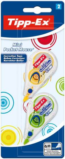 Correctieroller "Mini Pocket Mouse" 5mmx6m, set van 2 stuks (Blister)