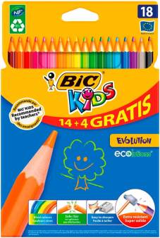 Crayons de couleur "Kids ECOlutions" 14+4 pièces gratuit, sous blister