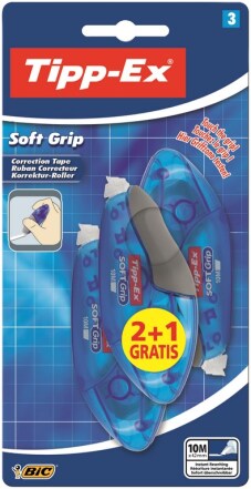Correctieroller "Soft Grip" 4.2mmx10m, set van 2+1 gratis (Blister)