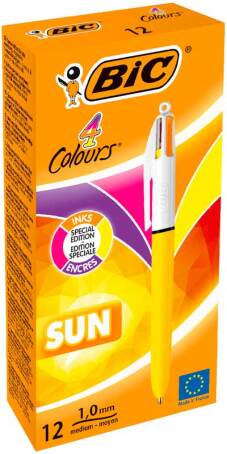 Stylo bille 4 couleurs "Sun" moyen 1.0mm - Encre Edition Speciale