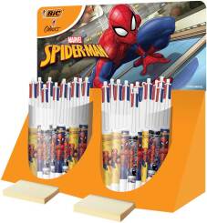 Stylo bille 4 couleurs "Spiderman" moyen 1.0mm, présentoir de 40 pièces