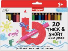 Crayon de couleur "Kids" + taille-crayon, courts et épais, set de 20 pièces
