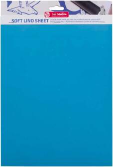 Zachte linoleumplaat "Art Creation" 23 x 30 cm - Blauw (Blister)