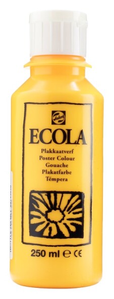 Plakkaatverf "Ecola" flacon van 250ml - Donkergeel n° 202