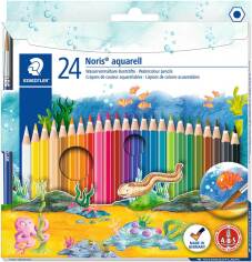 Aquarel kleurpotlood "Noris Club" met penseel, 24 potloden in kartonnen etui