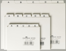 Répertoires A6 avec onglets imprimés A-Z pour fichiers, 105x148mm - Blanc