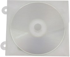 Envelop "CD/DVD" 2-rings, in Polypropyleen met velcro sluiting - Transparant