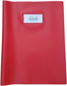 Protège-cahiers A4+, avec fenêtre, en PP, 350 micron - Rouge